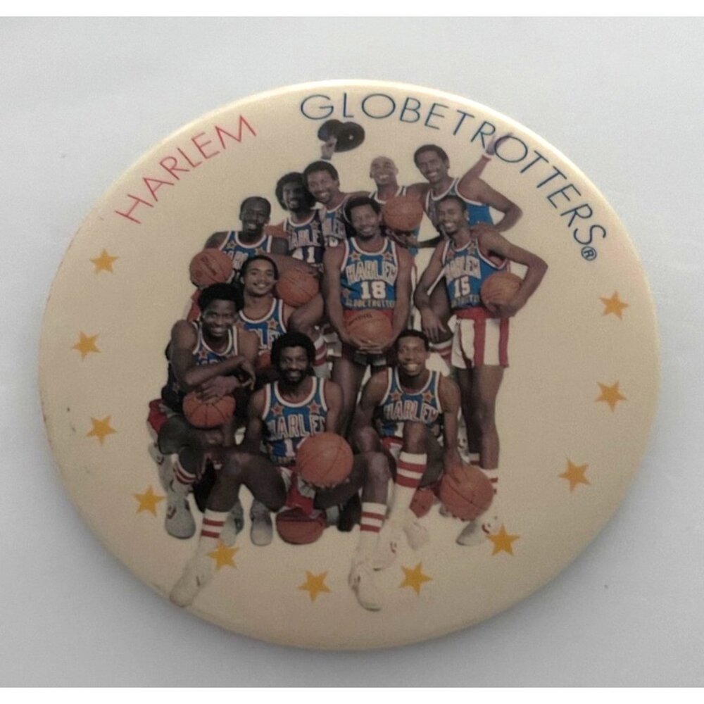 Vintage Harlem Globetrotters Pinback Button Basketball Retro Sports Memorabilia